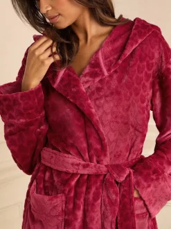 Red Heart Tipped - Love & Roses Cosy Dressing Gown