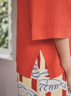 Red Stripe Fish - Tricot pyjama met korte mouwen