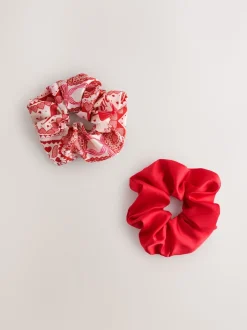 Red Valentine Patchwork - Oversized Scrunchies 2 Pack
