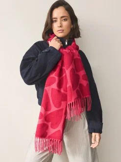 Red/Pink Heart Print - Halfzware sjaal