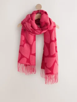 Red/Pink Heart Print - Halfzware sjaal