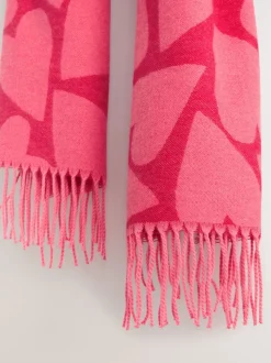 Red/Pink Heart Print - Halfzware sjaal