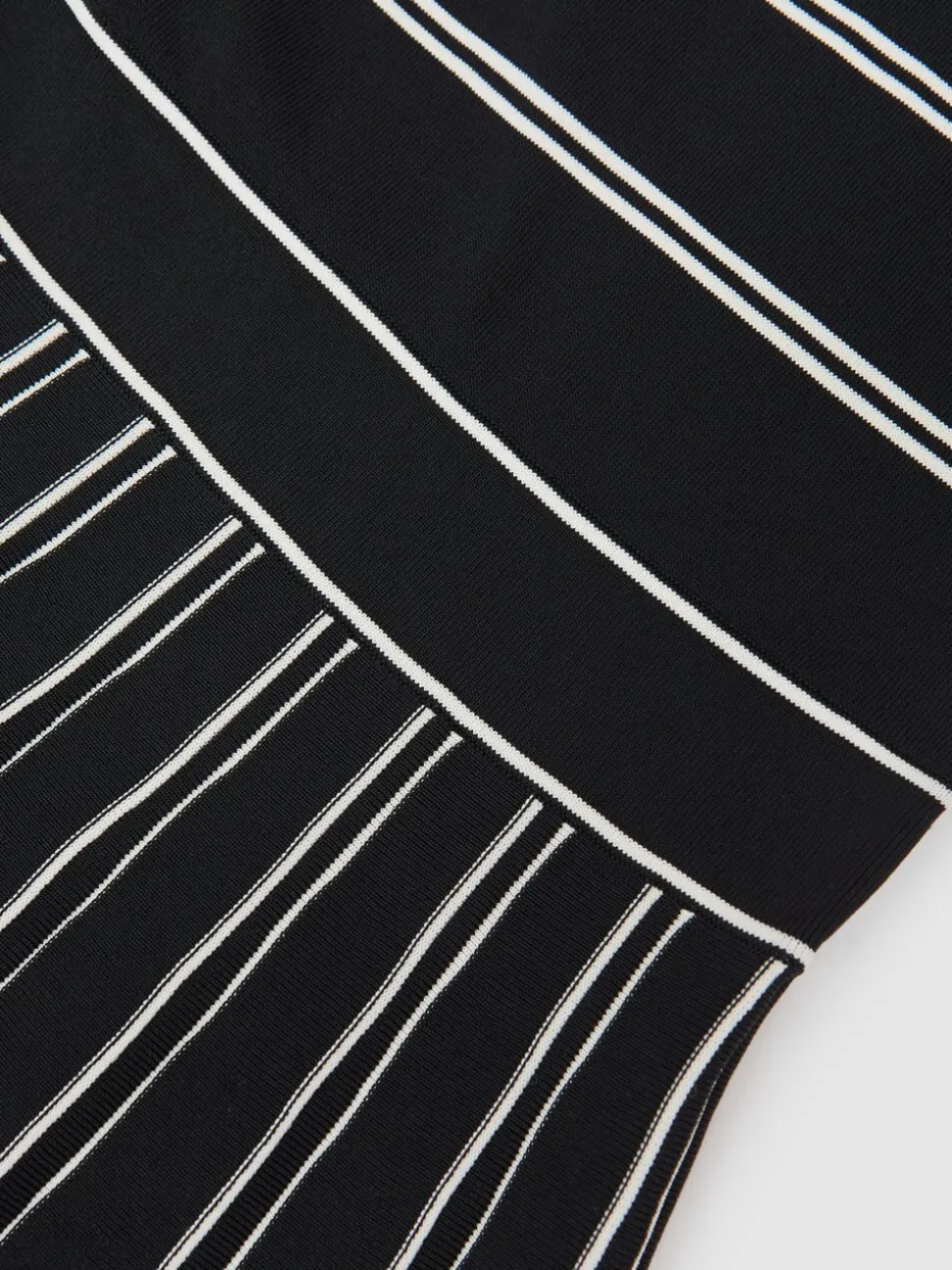 Reiss Amber Stripe Pleated Knitted Midi Dress