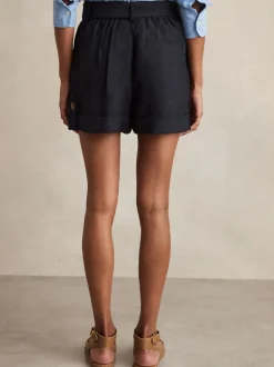 Reiss Avril Belted Button Tab Shorts