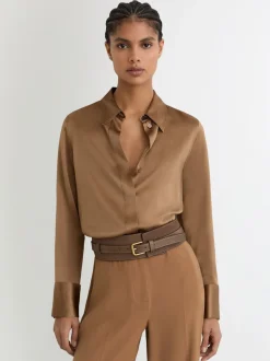 Reiss Beatrix Leather and Suede Corset Waist Belt