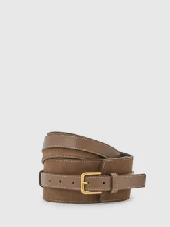 Reiss Beatrix Leather and Suede Corset Waist Belt