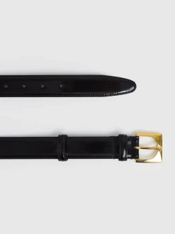 Reiss Belinda Leather Square-Buckle Belt
