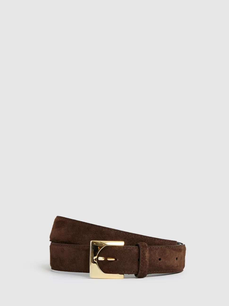 Reiss Belinda Suede Square-Buckle Belt