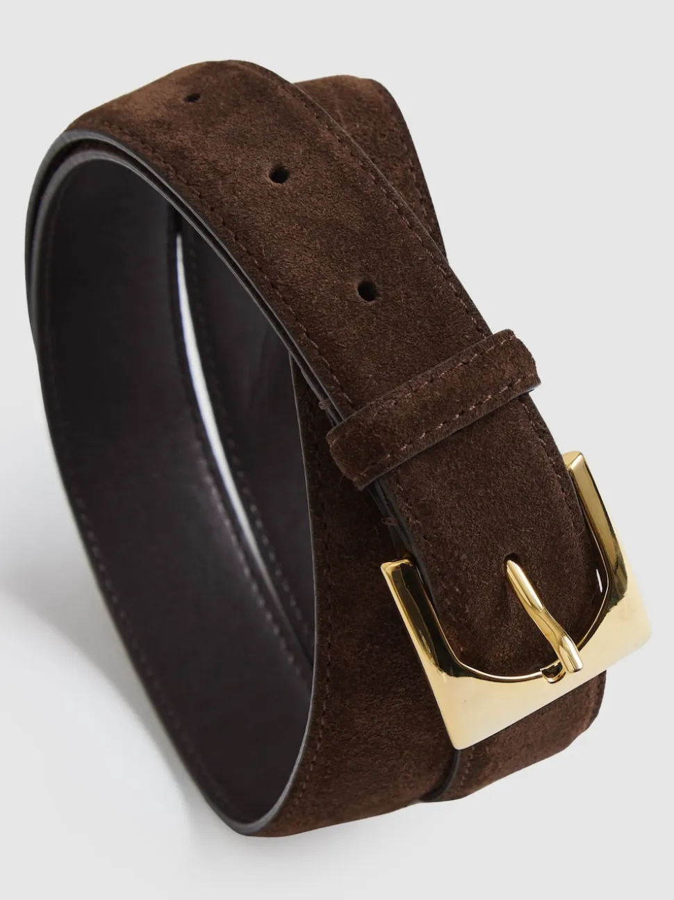 Reiss Belinda Suede Square-Buckle Belt