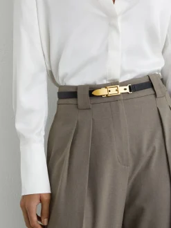 Reiss Cora Leather Buckle-Hardware Belt
