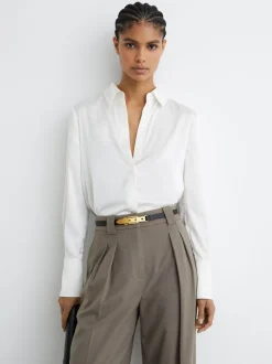 Reiss Cora Leather Buckle-Hardware Belt