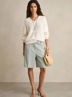 Reiss Dalora - Tailored bermudashort met linnen