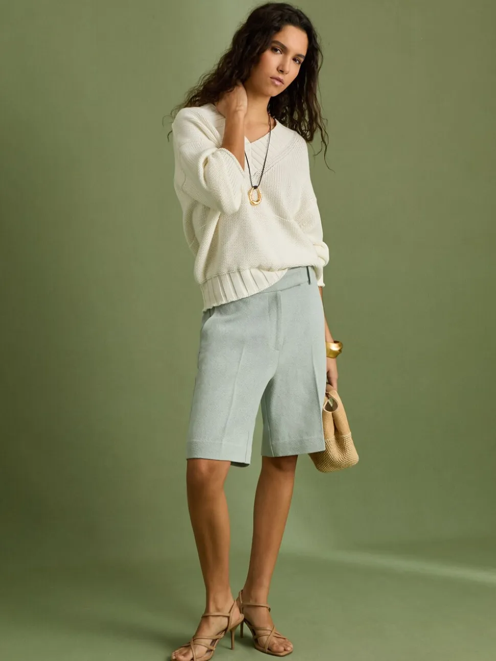 Reiss Dalora - Tailored bermudashort met linnen