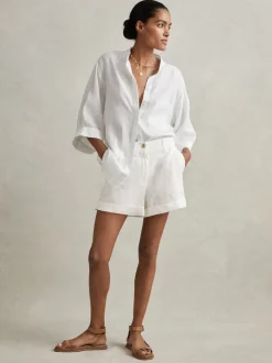 Reiss Demi short van linnen met garment-dye
