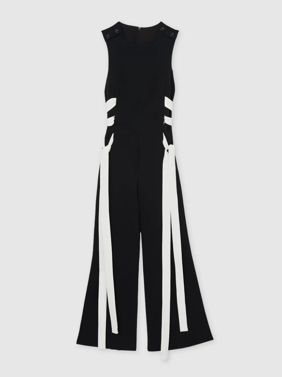 Reiss Emma Lace-Up Side Wide-Leg Jumpsuit
