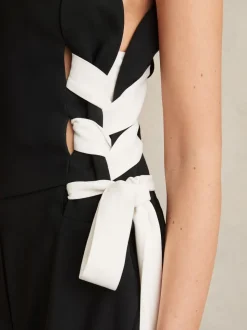 Reiss Emma Lace-Up Side Wide-Leg Jumpsuit