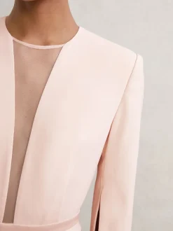 Reiss Evora Plunge-Neck Split-Sleeve Jumpsuit