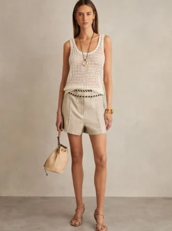 Reiss Fawn linnen Whipstitch shorts