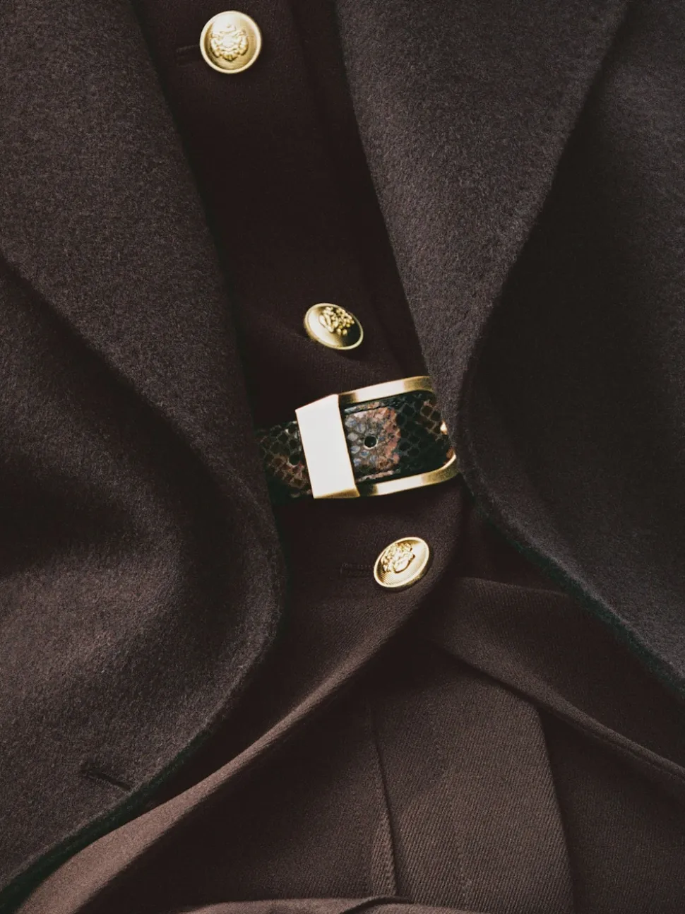 Reiss Hazel Leren Riem met Gebogen Gesp