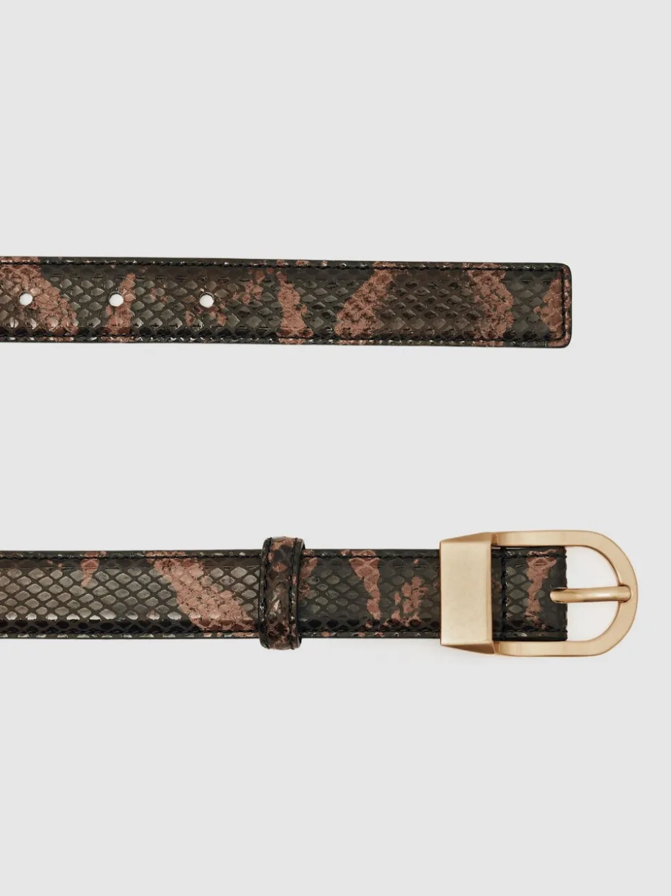 Reiss Hazel Leren Riem met Gebogen Gesp