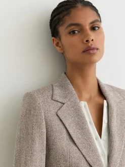 Reiss Isla Single-Breasted Textured Blazer