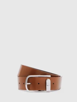 Reiss Iyla leren riem met halve gesp