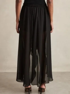 Reiss Lucie doorschijnende high-low short met bovenlaag