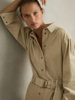 Reiss Mara katoenen corduroy Jumpsuits met toelopende pijpen en stretchy