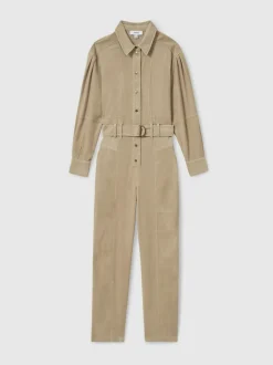 Reiss Mara katoenen corduroy Jumpsuits met toelopende pijpen en stretchy