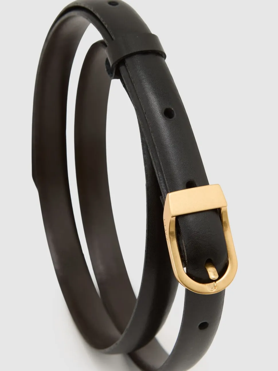 Reiss Mila Leather Mini-Buckle Belt