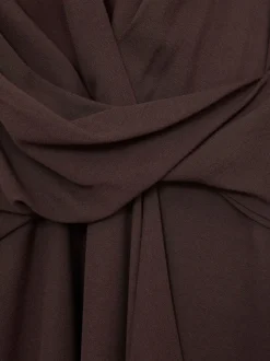 Reiss Mira Wrap-Front Drape Midi Dress with Wool