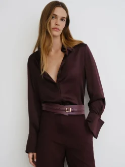 Reiss Odell Leather Double-Strap Corset Waist Belt