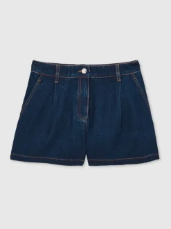 Reiss Raymond denim shorts met plooien