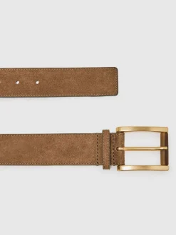 Reiss Rosie suède riem met vierkante rolgesp