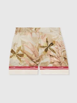 Reiss Santana Reiss | NYBG Satijn shorts met bloemenprint