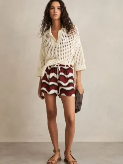 Reiss Wave-shorts met print en trekkoord