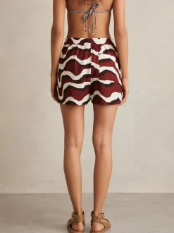 Reiss Wave-shorts met print en trekkoord