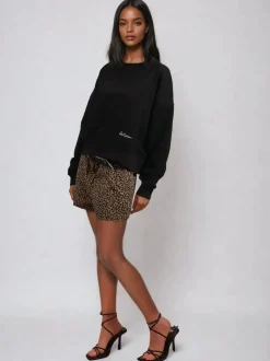 Religion Maeva 100% Cotton Shorts In Mixed Leopard Print