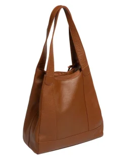 Rijk bruin - Pure Luxuries London Colette leren handtas