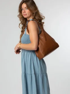 Rijk bruin - Pure Luxuries London Colette leren handtas