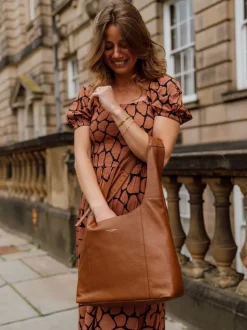 Rijk bruin - Pure Luxuries - Leren London Nina schoudertas