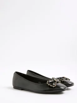 River Island Chain Bow Ballet Pumps
