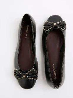River Island Chain Bow Ballet Pumps