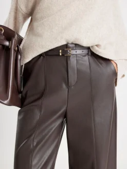 River Island Faux Leather Wide Leg Trousers