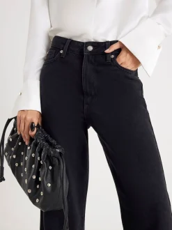 River Island jeans met hoge taille, rechte pijpen en relaxte pasvorm