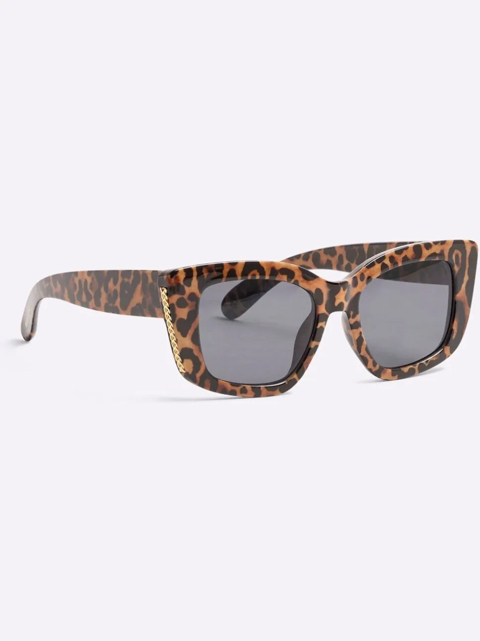 River Island Leopard Print Chain Sunglasses