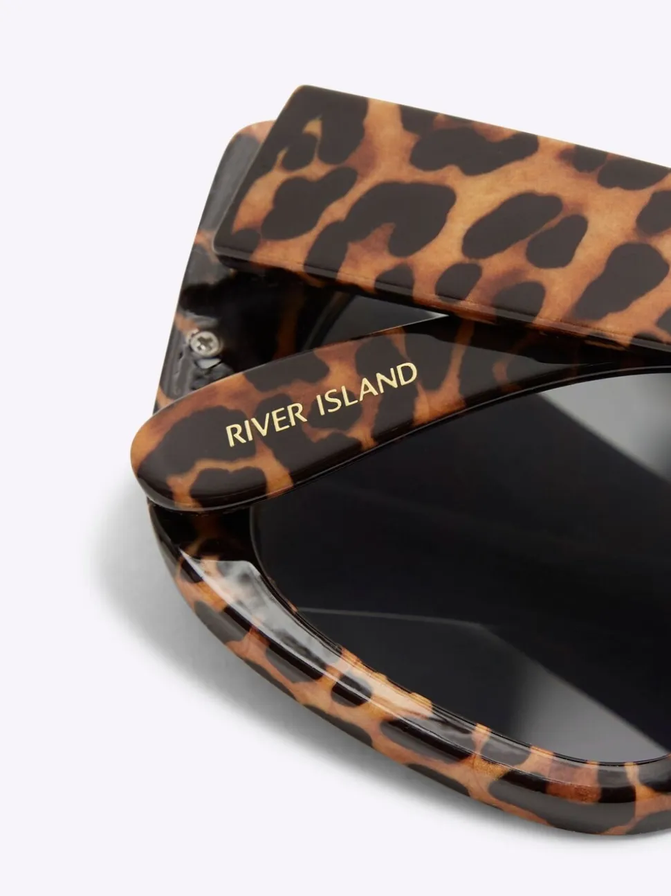 River Island Leopard Print Chain Sunglasses