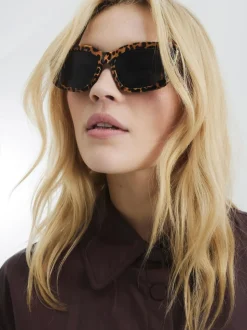 River Island Leopard Print Chain Sunglasses