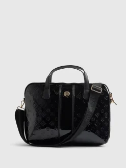 River Island Patent Monogram Laptop Case Bag