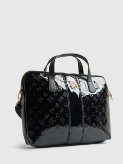 River Island Patent Monogram Laptop Case Bag
